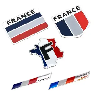 Alüminyum 3D araba vücut Sticker fransa fransız ulusal bayrak amblem araba Styling motosiklet dış aksesuarları rozet etiket amblem