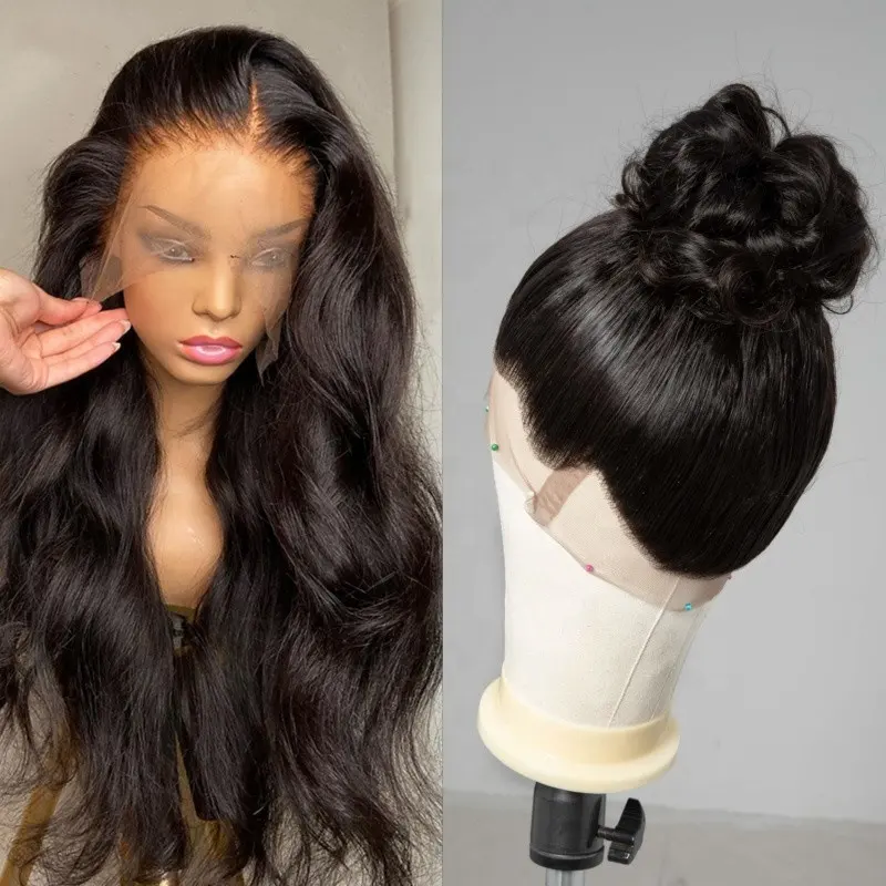 Brazilian Human Hair Wig Vendor 360 HD Transparent Full Wig Body Wave 360 Lace Frontal Wig With Baby Hair