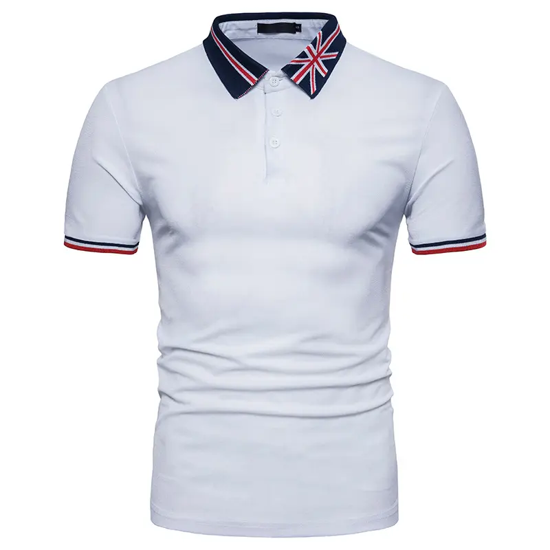 British Style Plain Short Sleeve Polo T Shirts Custom T Shirt Printing Logo T Shirts Men