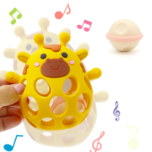 Custom Infant Teething Toys Silicone Animal Hand Rattle Sensory Teethers Silicone - Product Image 2