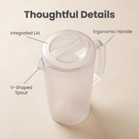 Carafe à bière en plastique incassable sans BPA avec couvercle et poignée confortable pour la maison