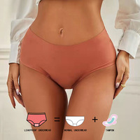 Sous-vêtement menstruel taille haute, culotte physiologique absorbante, culotte menstruelle imperméable en Nylon sans couture à 4 couches