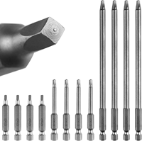 Embouts de tournevis à chocs magnétiques Robertson Square, kit de 12 pièces, acier allié S2, tige hexagonale de 1/4 pouce pour perceuse électrique et clé à chocs