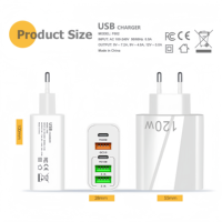 Adaptor Daya Pengisian Cepat 120W QC3.0 PD3.1 dengan 3PD+2USB Multi-Port untuk Laptop, Ponsel, dan Perangkat Android 15, dengan Colokan US/EU/UK