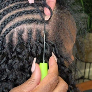 <span class=keywords><strong>Extensiones</strong></span> <span class=keywords><strong>de</strong></span> Cabello Humano <span class=keywords><strong>con</strong></span> Trenzas <span class=keywords><strong>de</strong></span> Crochet, Fáciles <span class=keywords><strong>de</strong></span> Instalar y Retirar, 100% Cabello Humano Rizado, Ajusta el Volumen del Cabello Libremente - Product Image 1