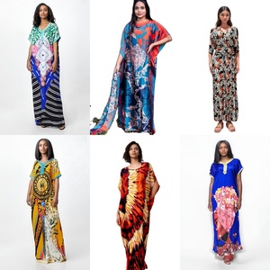 Abito Lungo Estivo Africano in Morbido Cotone per Donne Plus Size, Moda Casual Musulmana, Vendita all'Ingrosso - Product Image 1