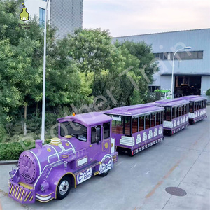 Ce Venta caliente interior y exterior eléctrico tren turístico económico Parque de Atracciones paseo atracción <span class=keywords><strong>ruedas</strong></span> tren conjunto para la venta - Product Image 5