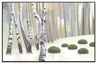 Peinture acrylique moderne de paysage forestier abstrait avec feuille d'or, toile verte texturée, art mural encadré pour salon