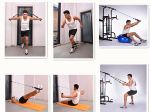 Ensemble de 11 bandes de résistance avec ancre de porte, poignées et sangles de <span class=keywords><strong>cheville</strong></span> pour la physiothérapie et les entraînements à domicile - Product Image 6