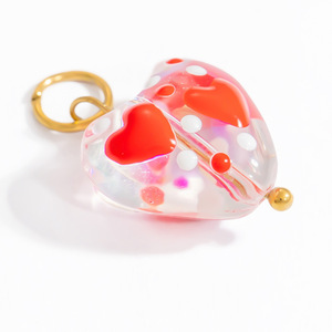 จี้แก้วรูปหัวใจพร้อมลายรักสแตนเลส DIY เครื่องประดับสำหรับสร้อยคอของขวัญสำหรับทุกเพศ - Product Image 3