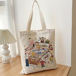 Bolso de Hombro de Lona con Estampado de <span class=keywords><strong>Harry</strong></span>'s Hous para Mujer, Bolsa de Compras Reutilizable con Logotipo Impreso Personalizado, 1 Unidad - Product Image 5