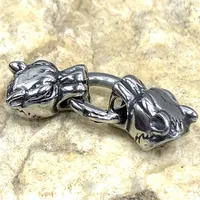 2025 toutes sortes de Style rétro 6mm trou en acier inoxydable Double tête d'animal fermoir pour la fabrication de bijoux