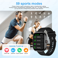 Relojes Inteligentes LIGE BWG21 para Mujeres y Hombres, Monitor de Actividad Física, Contestador de Llamadas, Reproductor de Música, Monitor de Ritmo Cardíaco y Sueño, Compatible con IOS y Android, Negro