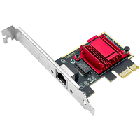 Carte réseau Ethernet PCIe 2.5G |   Adaptateur RJ45 10/100/1000/2500 Mbps pour PC de bureau et serveur avec dissipateur thermique
