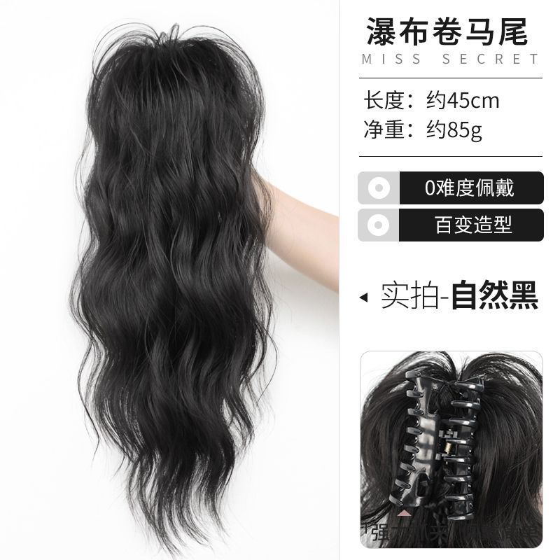 Queue de cheval ondulée effet cascade [Noir Naturel]