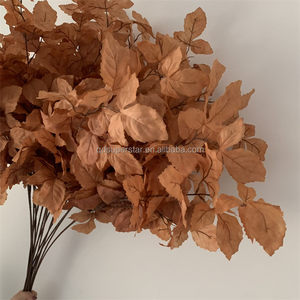 B-504 Foglie Artificiali di Seta Arancioni Grandi ed Economiche all'Ingrosso, Fiori Artificiali per Pareti, Piante per Matrimoni, Foglie Autunnali - Product Image 4