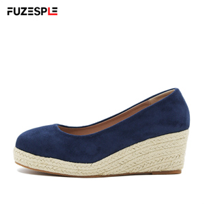 Новые осенние женские эспадрильи на танкетке 6 см с мягкой подошвой, удобные, на толстой подошве, с верхом из замши в клетку, модные, больших размеров - Product Image 2