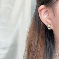 Orecchini a cerchio in oro giallo 18 carati con diamanti coltivati in laboratorio, orecchini pendenti alla moda, orecchini a clip, orecchini con diamanti, orecchini raffinati