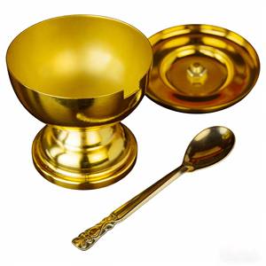 كأس كنسي معدني مطلي بالذهب عالي الجودة من HT Church، كأس مقدس، مستلزمات ليتورجية، كأس المناولة الأولى، مستلزمات القداس - Product Image 1