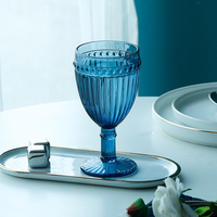Verres à vin en verre coloré réutilisables, motif à pois et rayures verticales, style rétro, artisanat en relief, lavables au lave-vaisselle, compatibles micro-ondes, pour bar
