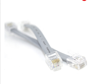 Cable Telefónico Modular HJX RJ12 6P6C Macho a Macho de 6 Hilos de Cobre, con Cubierta Plana de PVC Gris para Interiores, Cable de Conexión de 5 Metros