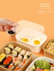 Contenitore per alimenti eco-friendly monouso da asporto per cibo da asporto personalizzato stampato da asporto scatola per alimenti in carta Kraft