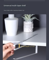 Porte-serviettes en papier de cuisine carré, moderne et minimaliste, en fer forgé, sans perçage, pour rangement sous armoire