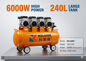 Compresseur d'air silencieux sans huile 6000W 8HP, réservoir 240L, 1040L/min, 0.8MPa, 220V 50Hz Clyde - Product Image 2