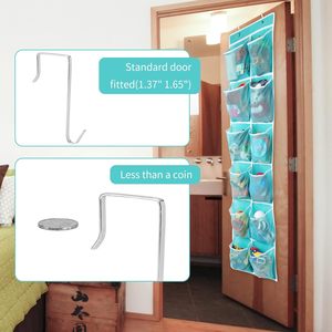 Over The Door Hanging <b>Shoe</b> Organizer 12 Pockets Turquoise Multifunctional Storage For <b>Shoes</b> And Toys - Product Image 6