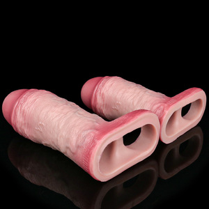 Hochwertige Herren-Penishülle aus Flüssigsilikon, verdickt, verlängert, mit geriffelter Innenwand, hohl, weich - Product Image 3