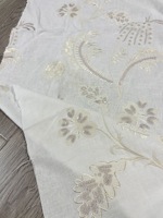 Tissu en viscose et lin brodé de sequins, tissu en mélange de lin brodé de fleurs pour costume, jupe, robe, abaya E16244-B