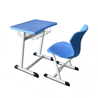 Tables et chaises d'école à structure métallique, mobilier scolaire en Arabie Saoudite, ensemble de bureau individuel, tables et chaises en plastique pour étudiants