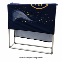 Comptoir de réception portable en aluminium pour salon professionnel, table d'exposition en tissu sans outil pour la promotion publicitaire d'événements