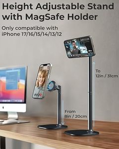 Magnetic Phone Stand for <b>Desk</b> 360 Degree <b>Rotation</b> Adjustable Height Weighted Base - Product Image 3