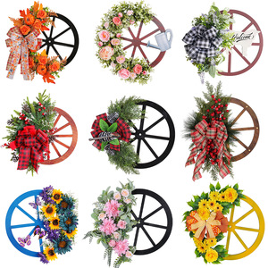 Phong cách Châu Âu treo tường thông nón Vật liệu PVC lễ hội thân thiện với môi bằng gỗ trang trí Giáng sinh Roulette bánh xe Vòng Hoa - Product Image 5