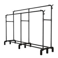 Porte-vêtements en métal robuste à double niveau avec étagère inférieure pour l'organisation de la chambre et du balcon