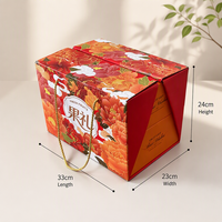 Herstellerbedruckte Starre Klappbare Obst-Geschenkbox Mehrteilige Karton-Obstverpackungsbox mit Tragegriff