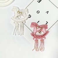 RYL Appliques faites à la main en perles de mer, cristaux et motifs de requins et poissons tropicaux, à coudre, patchs perlés, accessoires de décoration