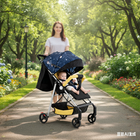 Poussette de bébé pliante légère poussette de voyage d'avion compacte avec siège inclinable à gravité pliable à une main auvent étanche UV