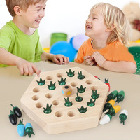 Juego de Memoria de Madera con Forma de Zanahoria para Niños, Rompecabezas Interactivo Educativo, Juguete Preescolar para Padres e Hijos