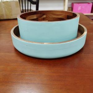 Mangkuk Salad portabel, mangkuk Salad kayu bulat, ramah lingkungan, portabel, kualitas bagus, sup buatan tangan, mangkuk anjing peliharaan - Product Image 5