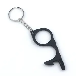 Metal Edc Self Defense Keychain Multi Function Touch Screen Tool No Touch Keychain Bottle Opener Key Chains