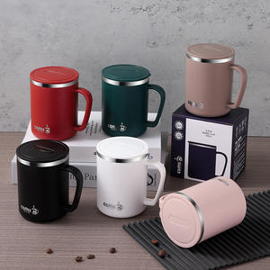 304 Bouteille d'eau en acier inoxydable avec couvercle, double couche isolée, étanche, tasse à thé de bureau, cadeau pour les étudiants - Product Image 1