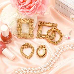Cheap <b>Gold</b> Vintage Resin Picture <b>Frame</b> Antique Photo Mini Resin Jewelry Display Photography DIY Small <b>Frame</b> - Product Image 6