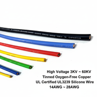 Cable de Silicona de Alta Tensión UL3239 14AWG-28AWG, 3KV-60KV, Flexible, Cable de Alimentación OFC Estañado, Cable para Sensores Médicos, Encendedor Industrial