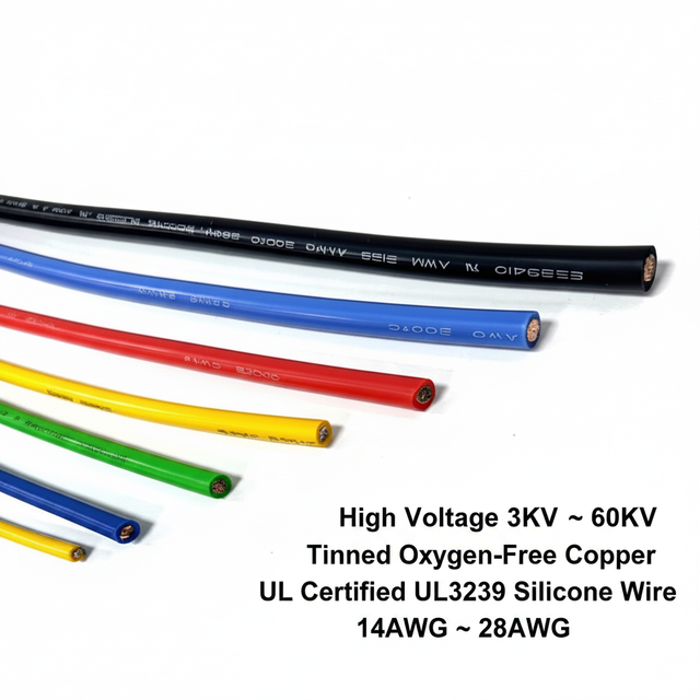 UL3239 14AWG-28AWG High Voltage Silicone Wire 3KV-60KV Flexible Power Cable Tinned OFC Medical Sensor Lead Industrial Igniter