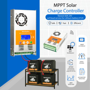 Makeskyblue mới nhất 60A 24V MPPT phí năng lượng mặt trời điều khiển V125 cho nhà sử dụng chì-axit hoặc pin lithium - Product Image 2
