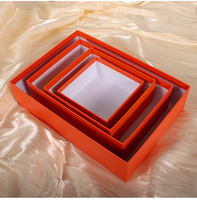 Cajas de Regalo Rígidas con Tapa y Base Cuadradas, Color Naranja y Blanco, para Ropa, Sombreros, Zapatos, Bolsos, Cosméticos, Joyería