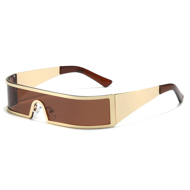 9094 One-piece Rectangle Metal Punk Shades Futuristic Y2k Shield Sun Glasses for Men Women Fashion Custom Logo Sunglasses 2025