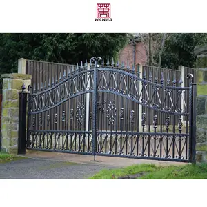 Uxury-puerta principal de metal para el hogar, portón exterior de 48 pulgadas, puerta de hierro forjado